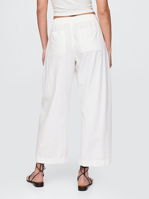 Image number 4 showing, Mid Rise Linen-Blend Easy Barrel Pants