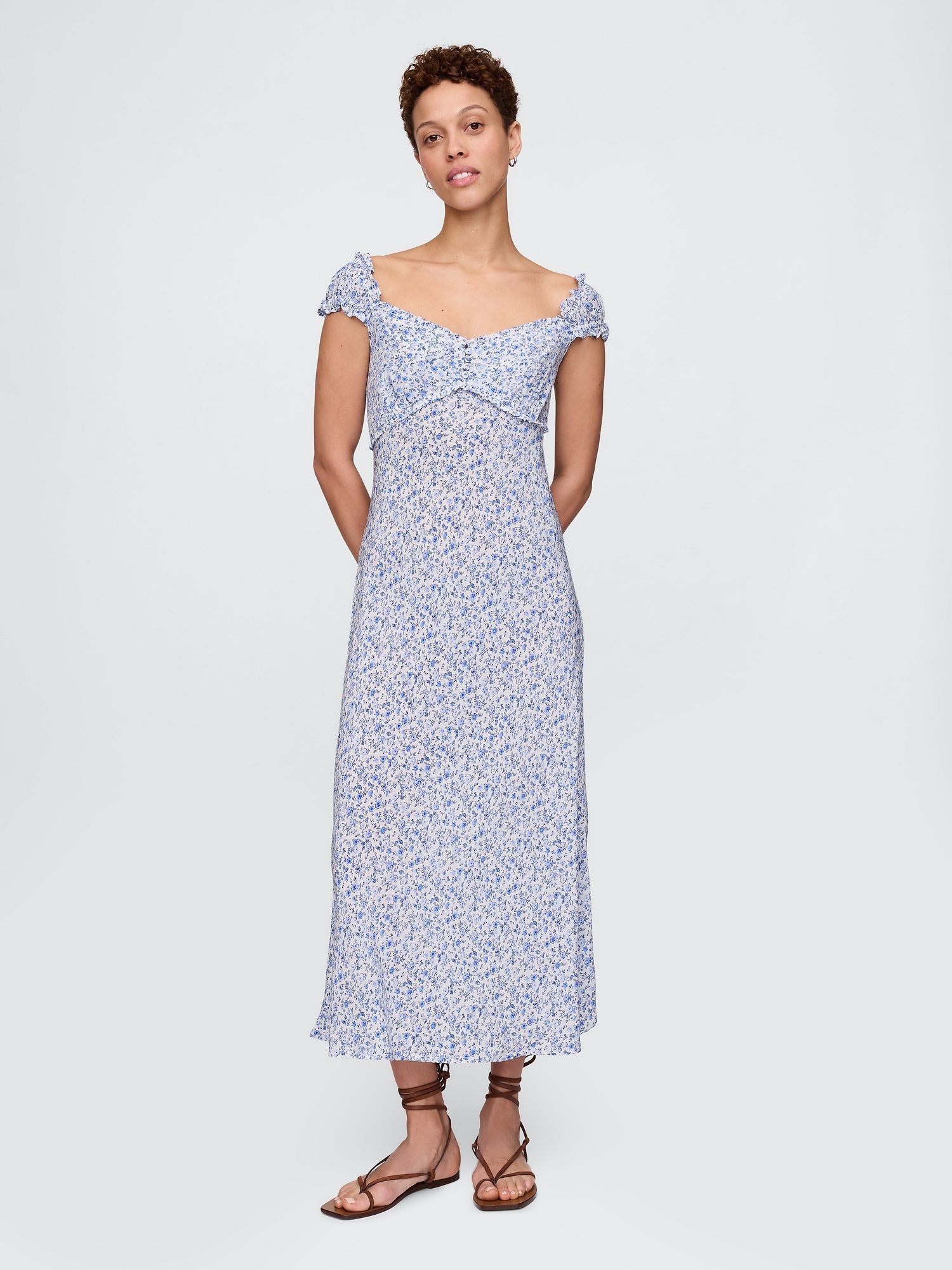 Crepe Sweetheart Maxi Dress