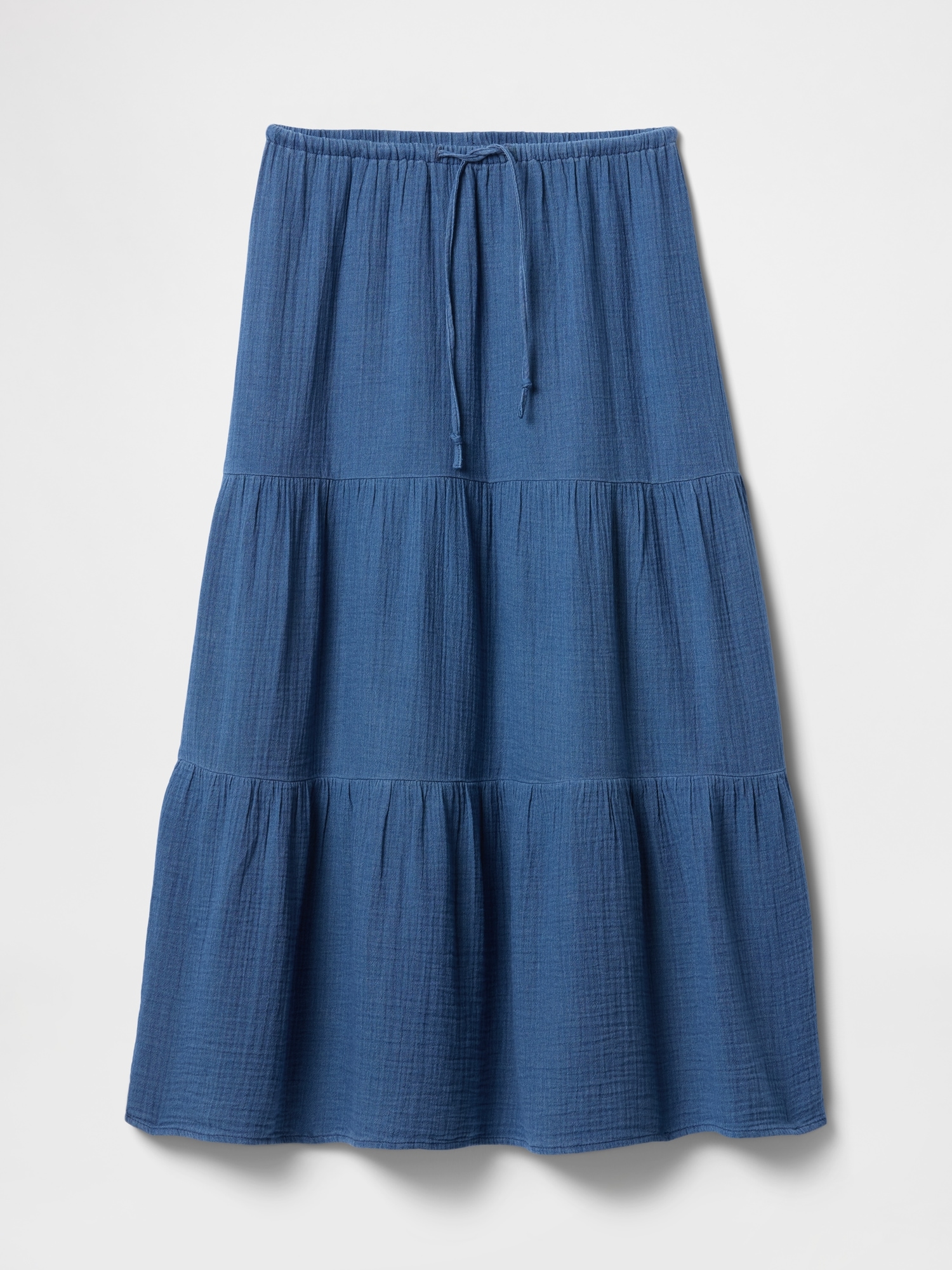 Женские юбки Gap Cotton Gauze Denim Tiered Maxi Skirt — фото 5