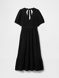 Crinkle Gauze Open-Back Midi Dress