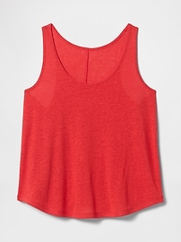 Linen-Blend Racerback Tank Top