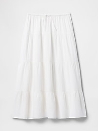 Crinkle Gauze Tiered Maxi Skirt
