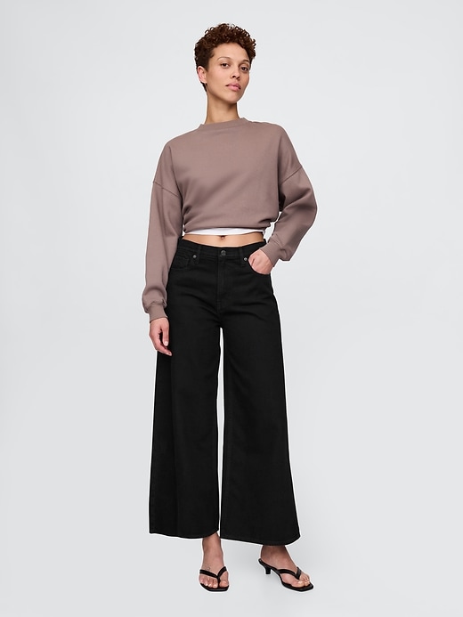 Image number 1 showing, Mid Rise UltraSoft Crop Baggy Jeans