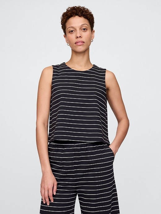 Image number 1 showing, Heavyweight Organic Cotton Cropped Shell Tank Top