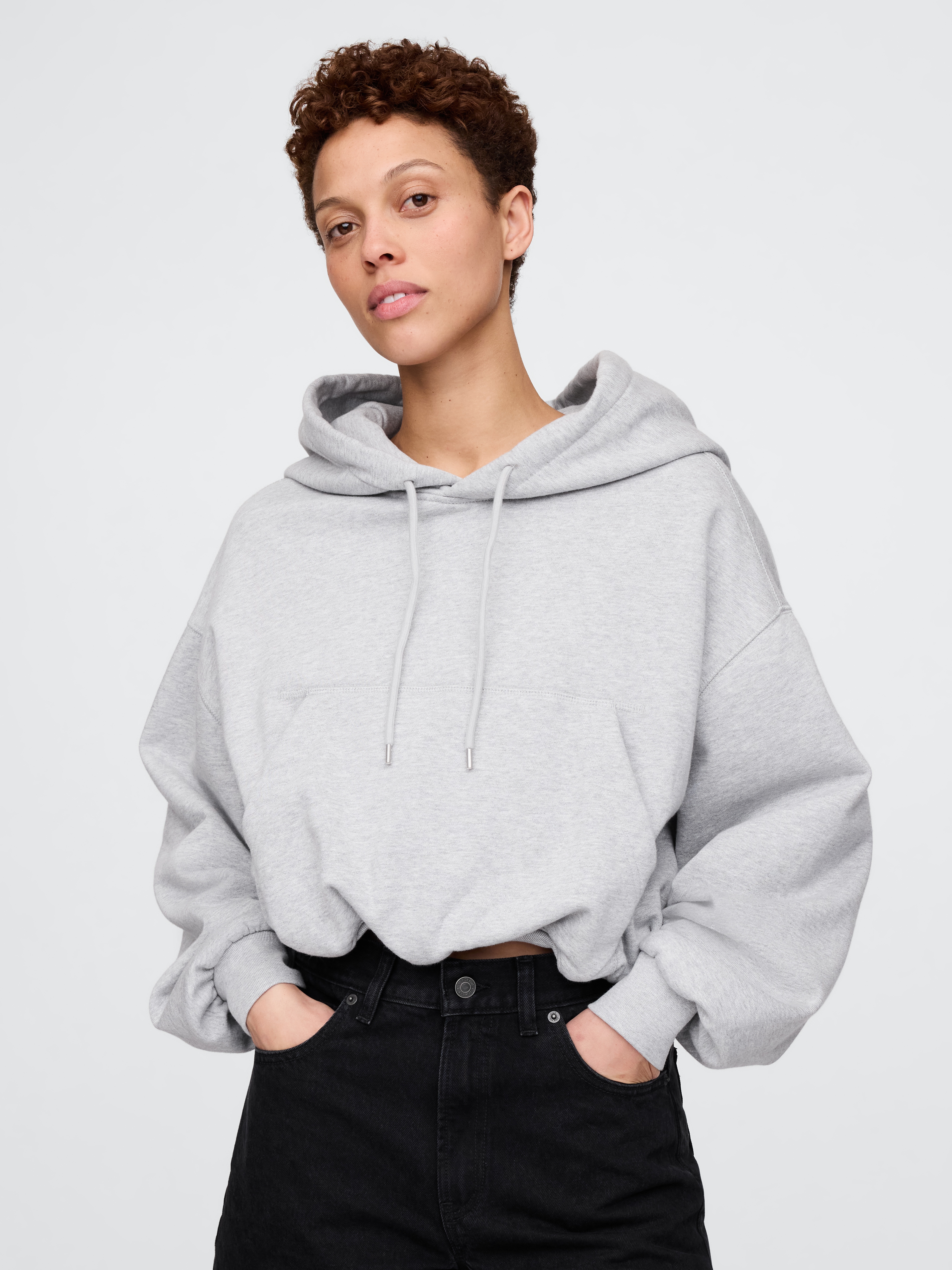 Heavyweight French Terry Crop Bubble Hoodie