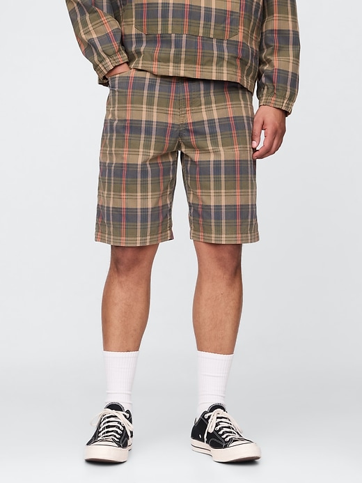 Image number 2 showing, Relaxed Plaid Canvas Shorts