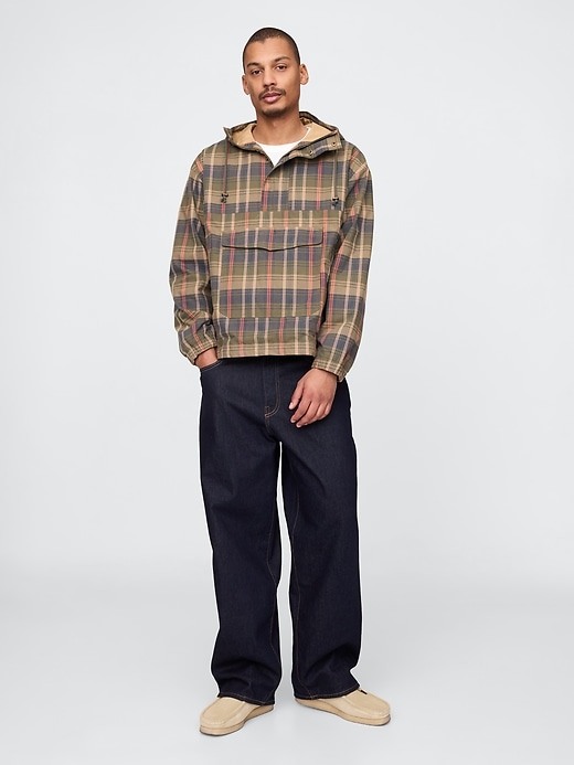 Image number 2 showing, Oversized Plaid Canvas Anorak Jacket
