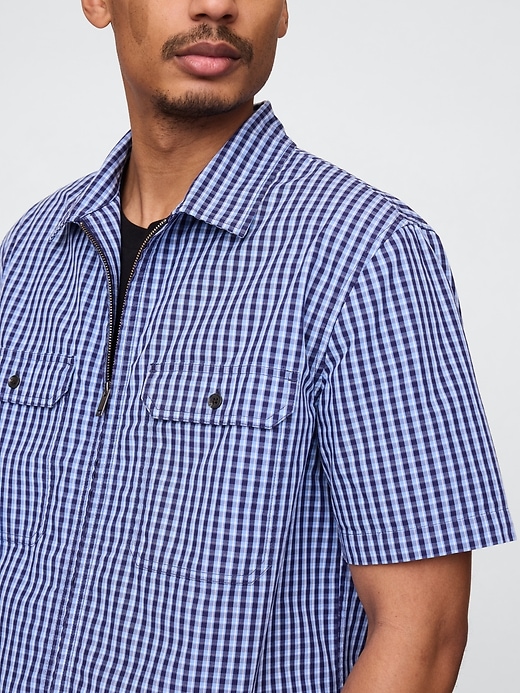 Image number 4 showing, Poplin Full-Zip Pocket Shirt