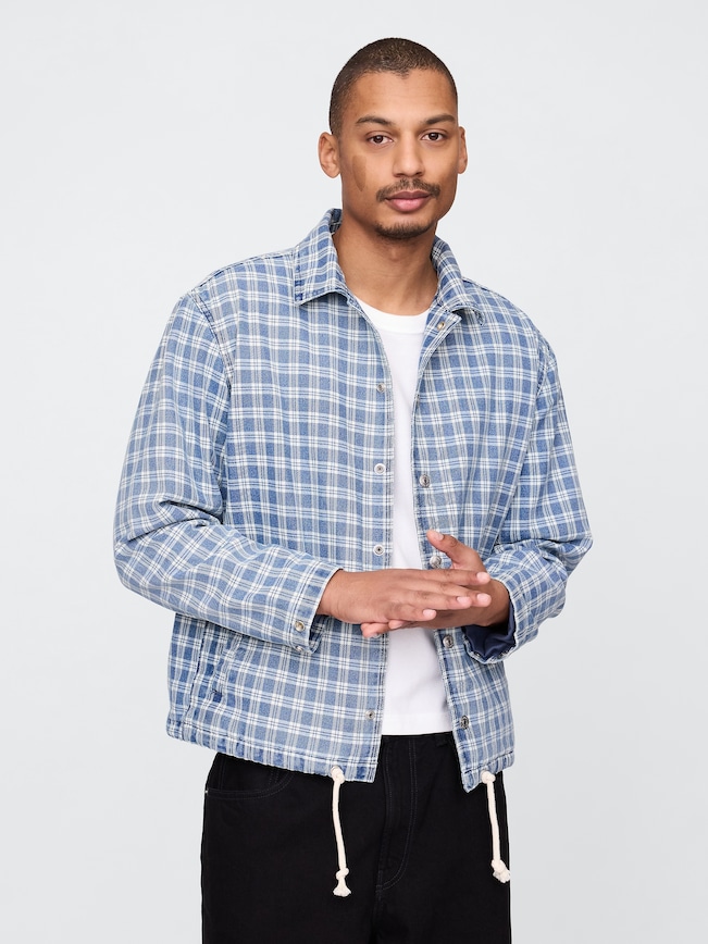 Denim Check Coaches Jacket