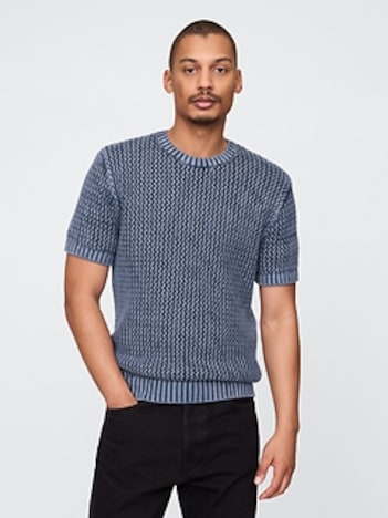 Crochet Mesh Crewneck T-Shirt
