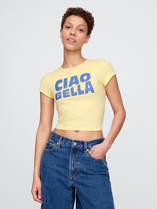 Image number 1 showing, Cropped Graphic T-Shirt