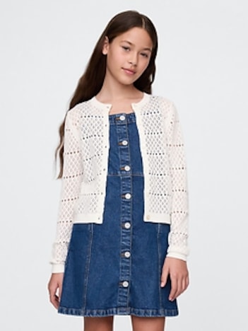 Girls Pointelle Cardigan