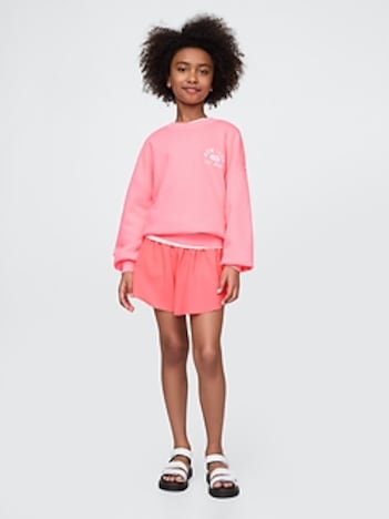 Kids Recycled Butterfly-Hem Run Shorts