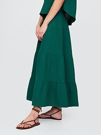 Crinkle Gauze Tiered Maxi Skirt