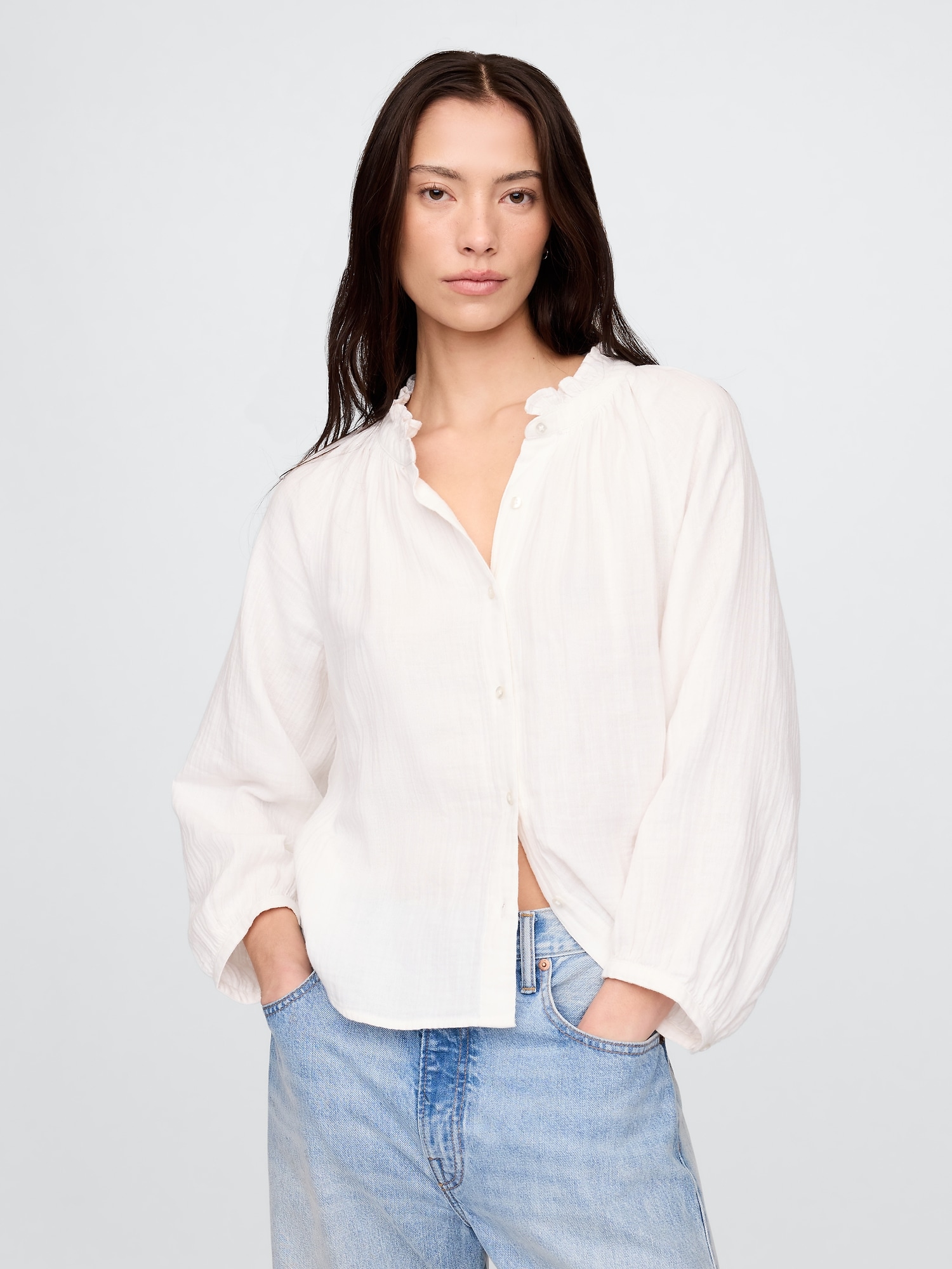 Crinkle Gauze Shirt