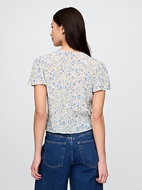 Crepe Flutter-Sleeve Top