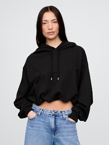 Heavyweight French Terry Crop Bubble Hoodie