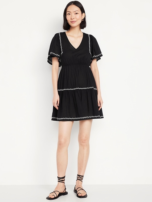 Embroidered Mini Dress