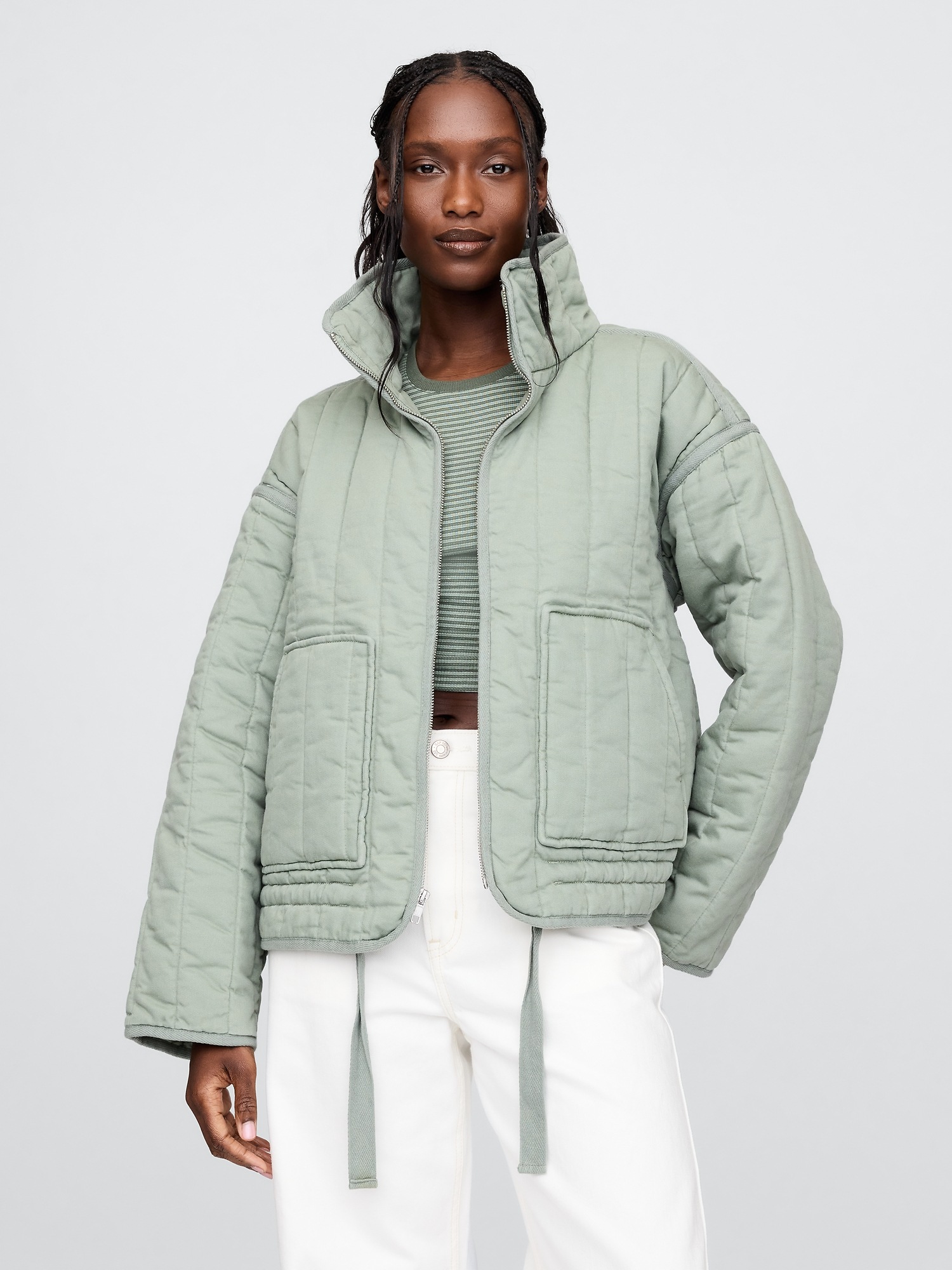 GAP OVERSIZED QUILTED LINER JACKET