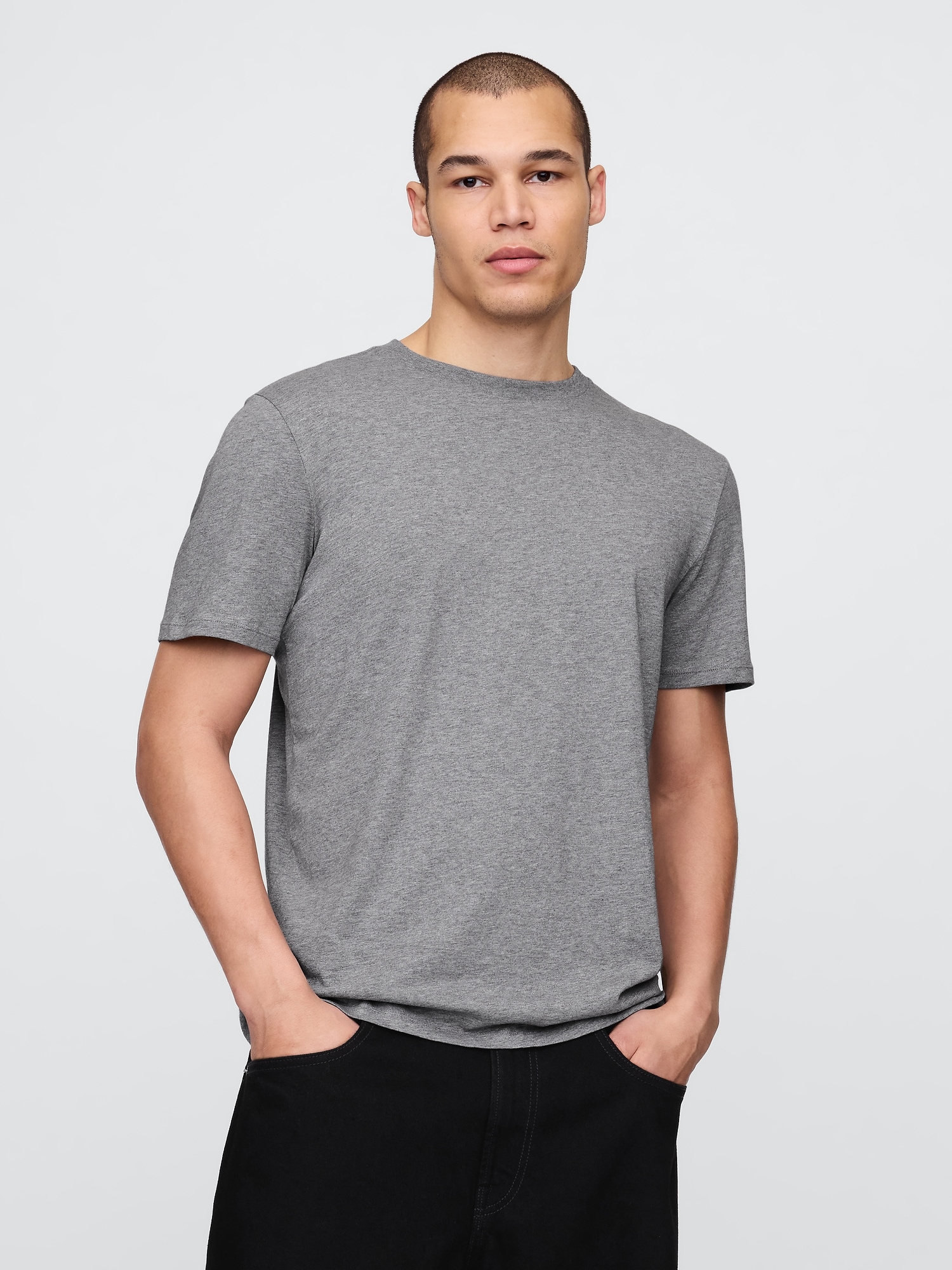 Jersey Crewneck T-Shirt - Gray