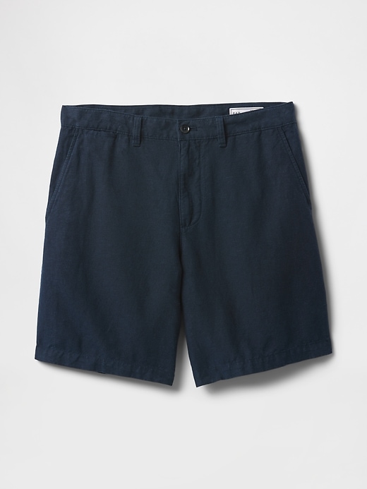 Image number 6 showing, 8" Linen-Cotton Shorts
