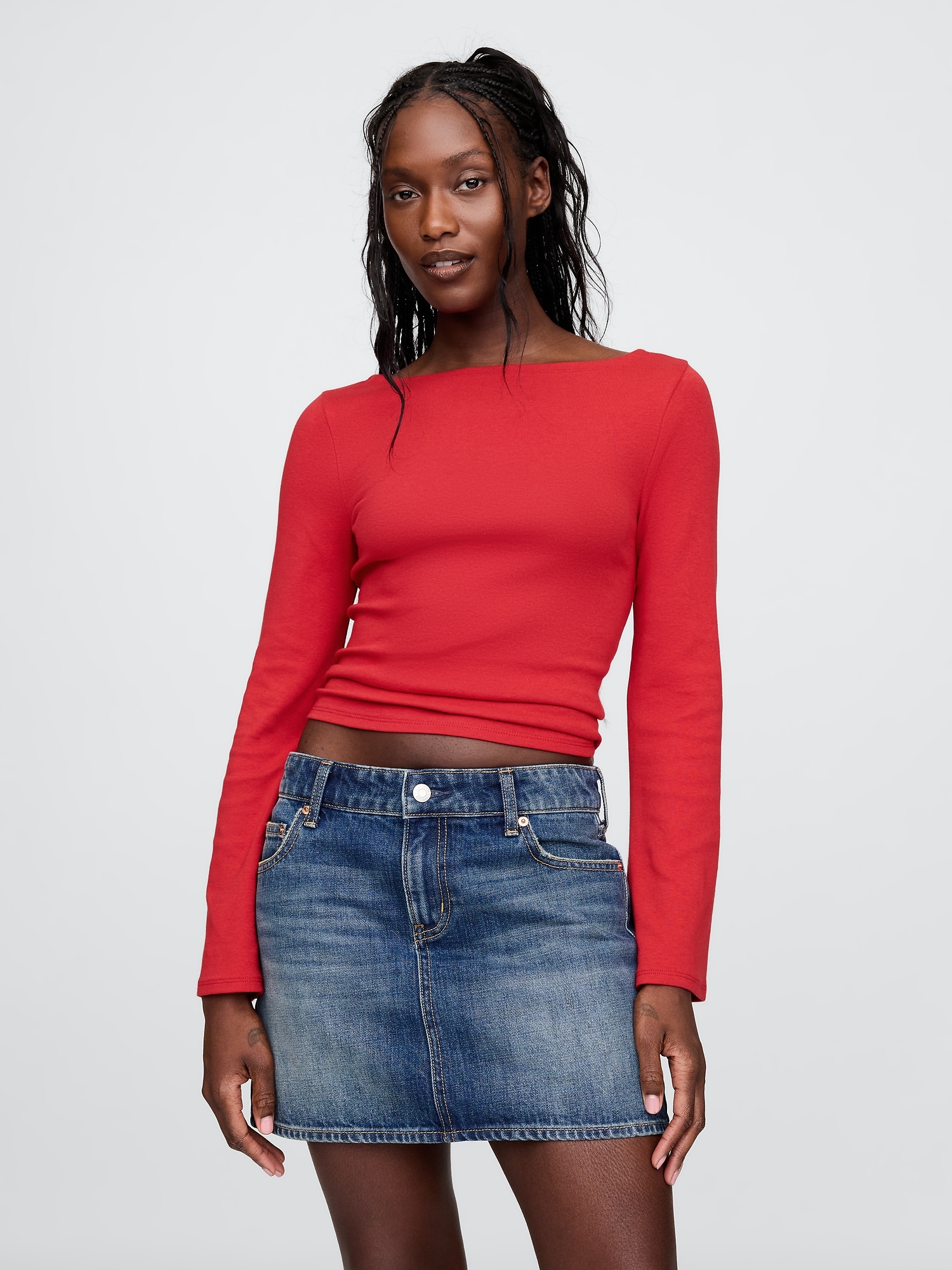 Modern Boatneck Bell-Sleeve T-Shirt