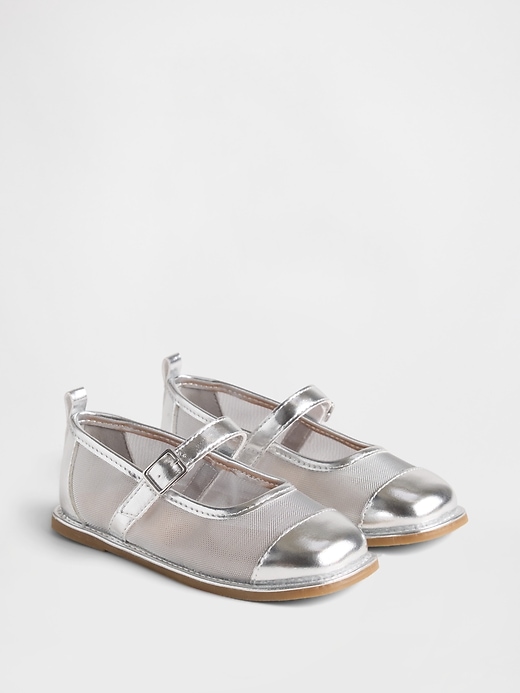 Image number 2 showing, Toddler Metallic Mesh Mary Jane Flats