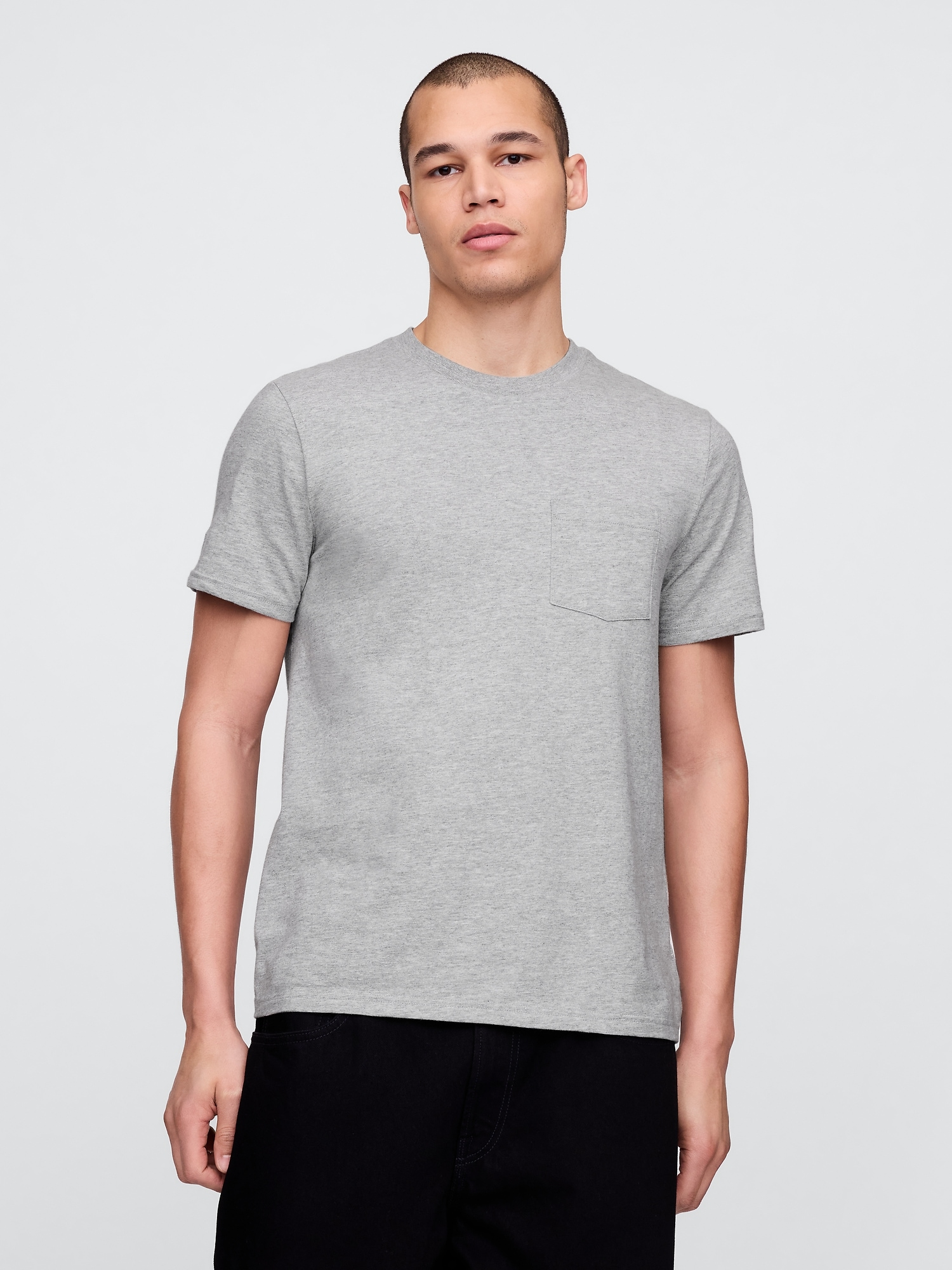 Organic Cotton Pocket T-Shirt - Gray