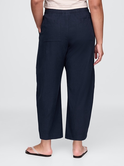 Image number 6 showing, Mid Rise Linen-Blend Easy Barrel Pants