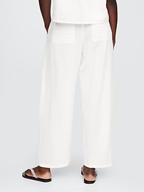 Crinkle Gauze Easy Barrel Pants