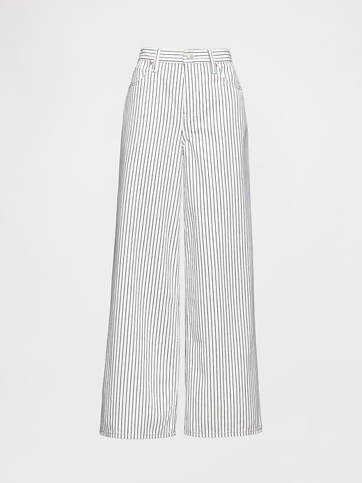 Image number 6 showing, Mid Rise Denim Stripe Baggy Jeans