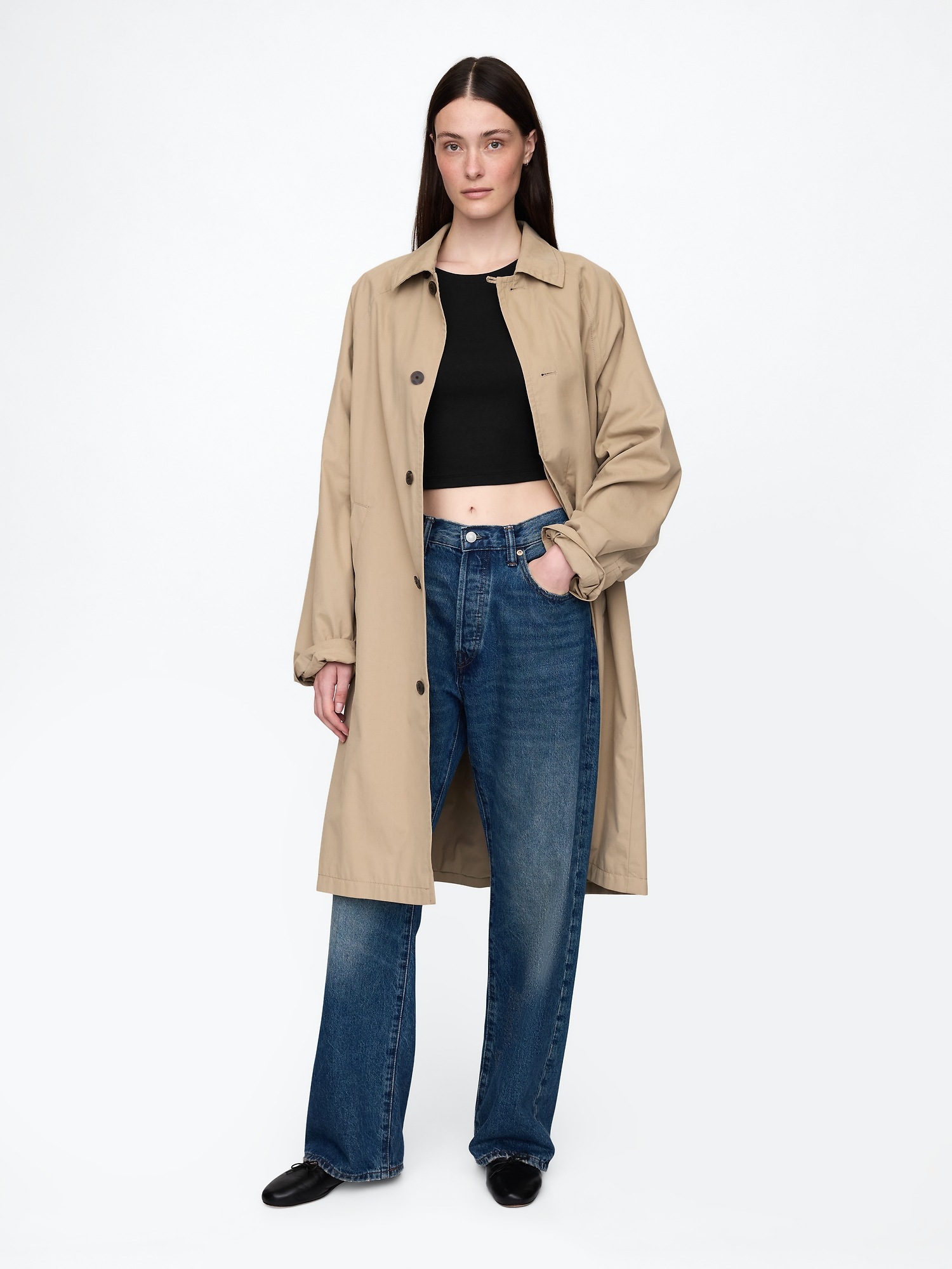 Женская футболка Gap Modern Crop T-Shirt, цвет: Чёрный — фото 2