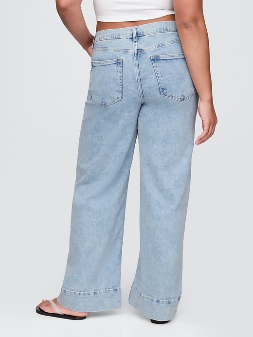 Image number 6 showing, High Rise Stride Wide-Leg Ankle Jeans