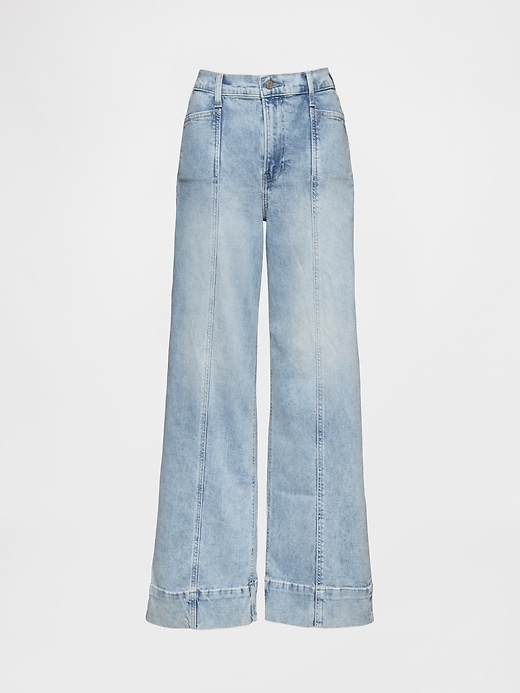 Image number 7 showing, High Rise Stride Wide-Leg Ankle Jeans