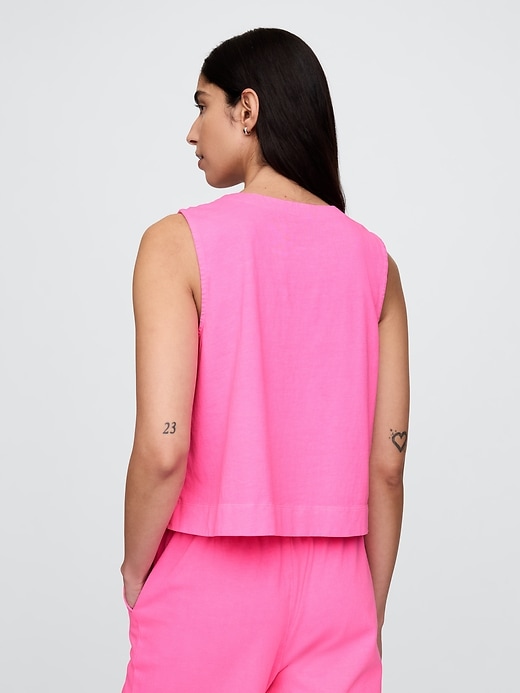Image number 2 showing, Heavyweight Organic Cotton Cropped Shell Tank Top
