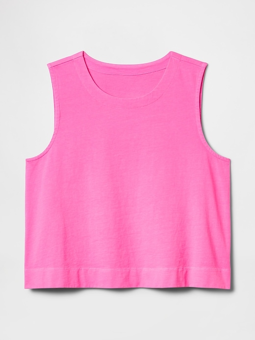 Image number 5 showing, Heavyweight Organic Cotton Cropped Shell Tank Top