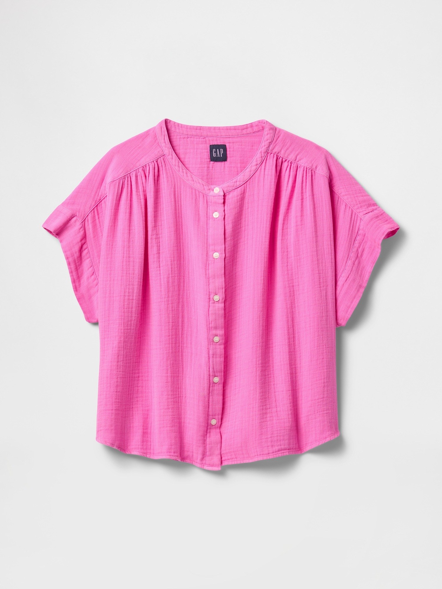 Женская рубашка Gap Cotton Gauze Dolman, цвет: Розовый — фото 4