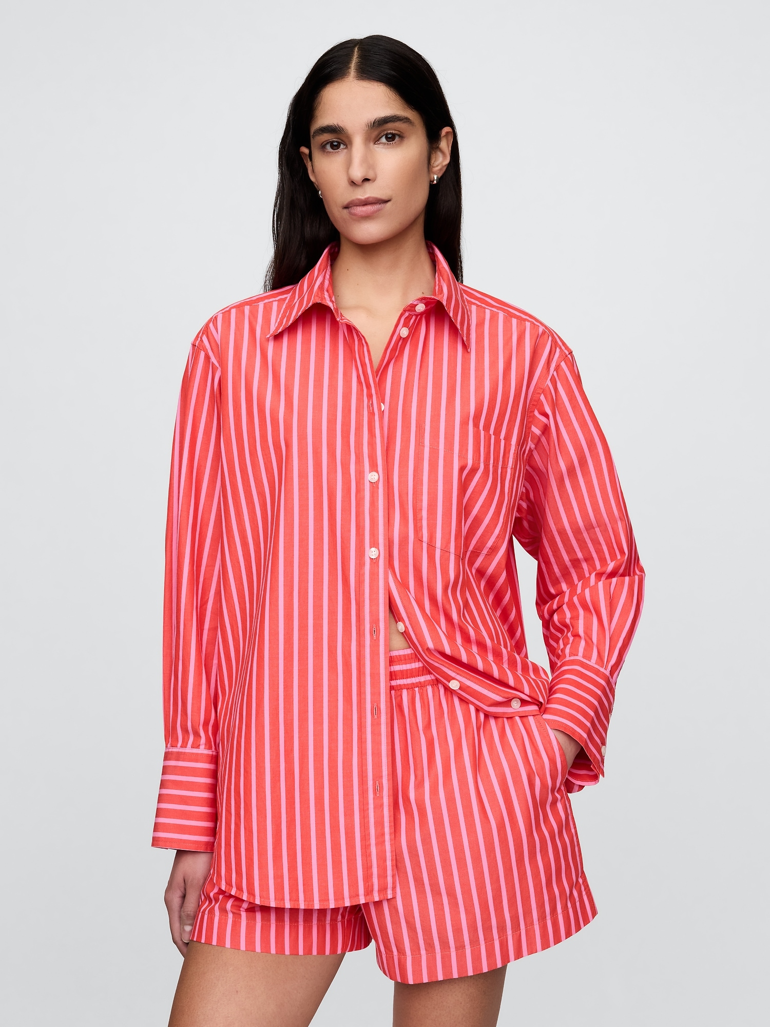 Organic Cotton Poplin Big Shirt | Gap