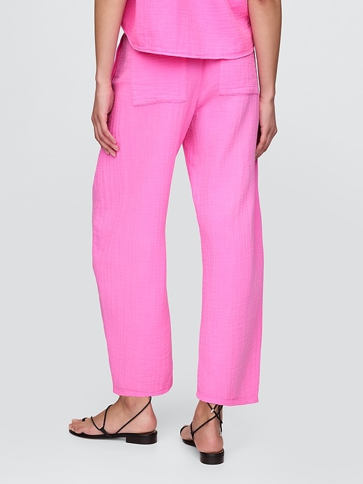 Image number 4 showing, Crinkle Gauze Easy Barrel Pants