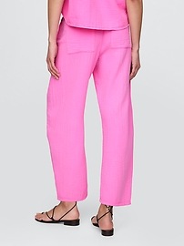 Cotton Gauze Easy Barrel Pants