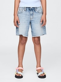 Kids Low Rise Stride Denim Bermuda Shorts