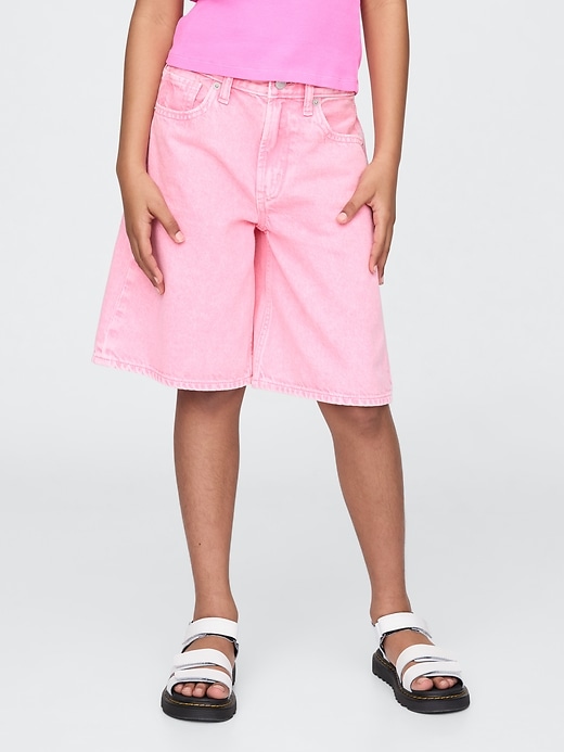 Image number 3 showing, Kids Mid Rise Longline Denim Shorts
