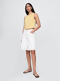 UltraSoft Denim Cropped Shell Tank