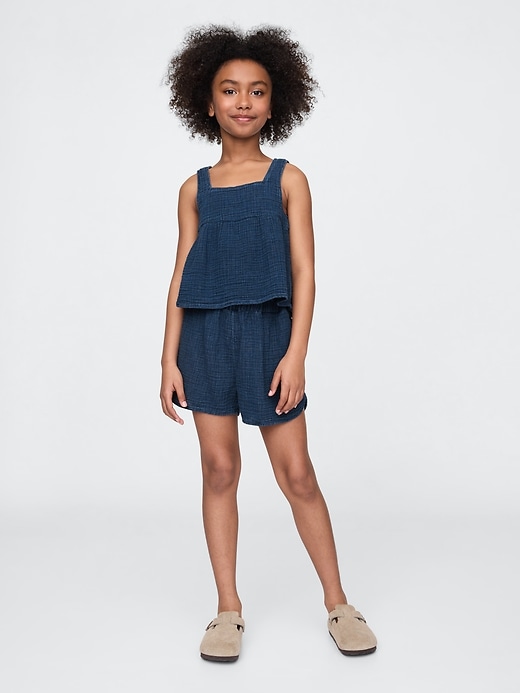 Image number 4 showing, Kids Crinkle Gauze Denim Swing Top