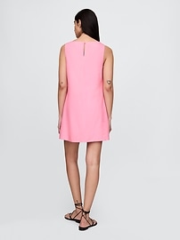 Linen-Blend Mini Shift Dress