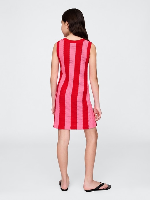 Image number 3 showing, Kids Crochet Stripe Dress