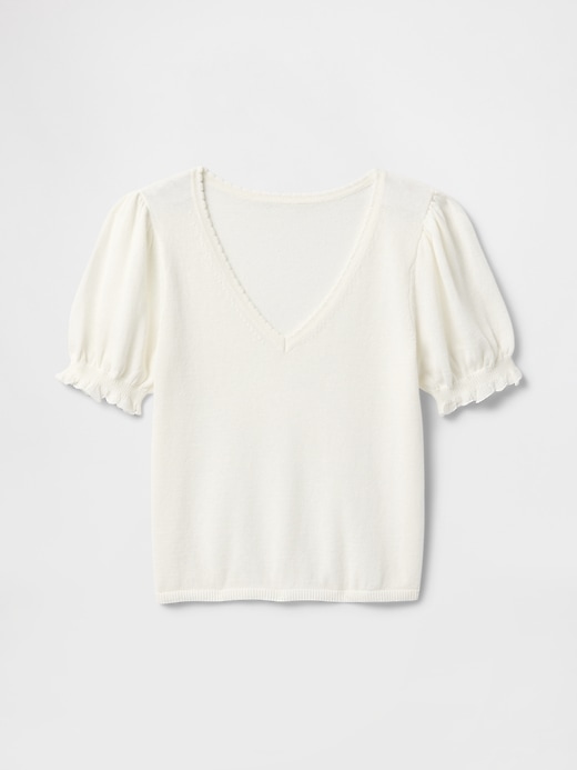 Image number 5 showing, Linen-Blend Puff-Sleeve Top