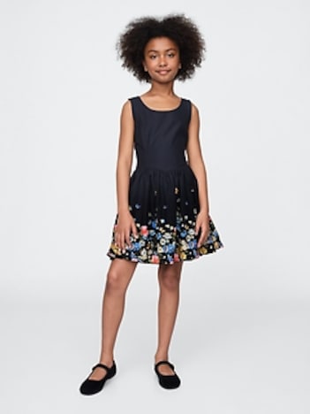 Kids Linen-Cotton Floral Dress