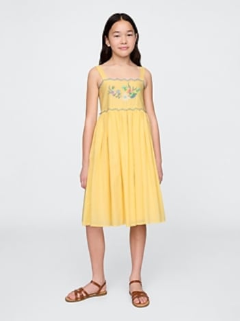 Kids Embroidered Midi Dress