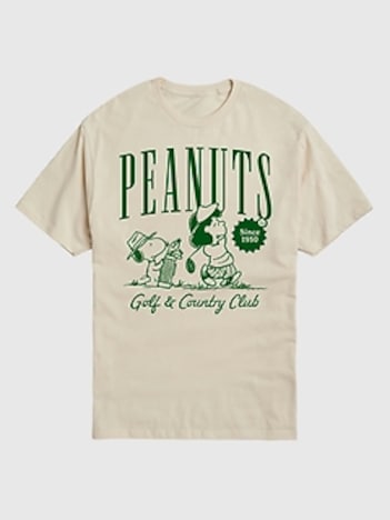Peanuts Golf Club Snoopy and Lucy Short Sleeve Graphic Tee